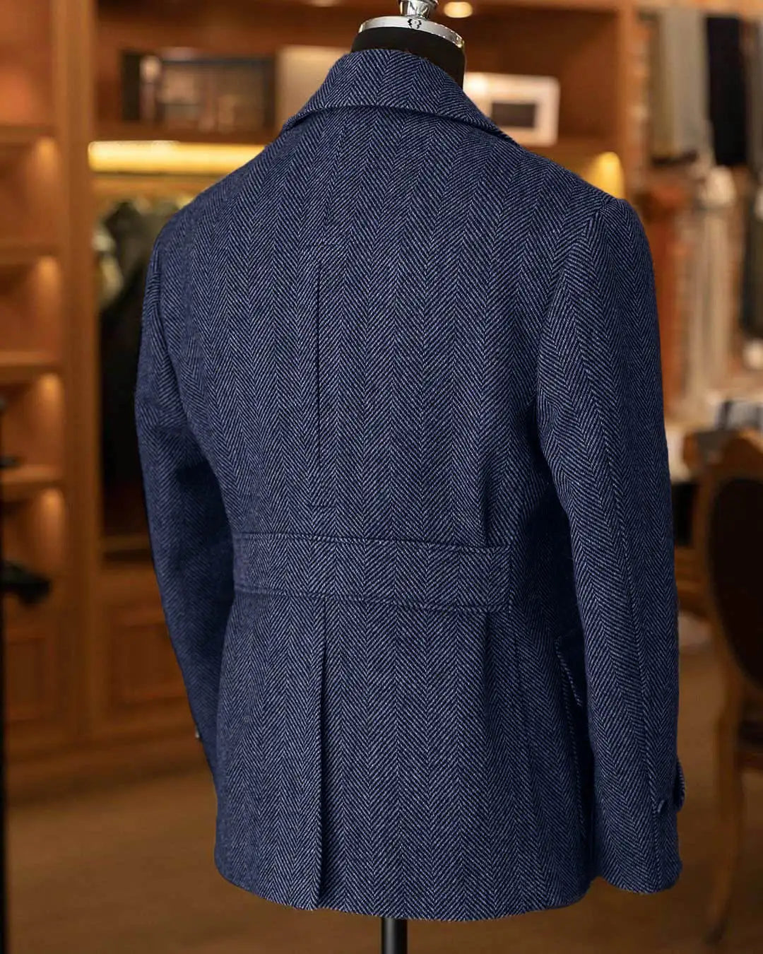 Classic Men Suit Double Breasted  Woolen Blend Wedding Short Tailcoat  Prom Event Business Blazers Customized
