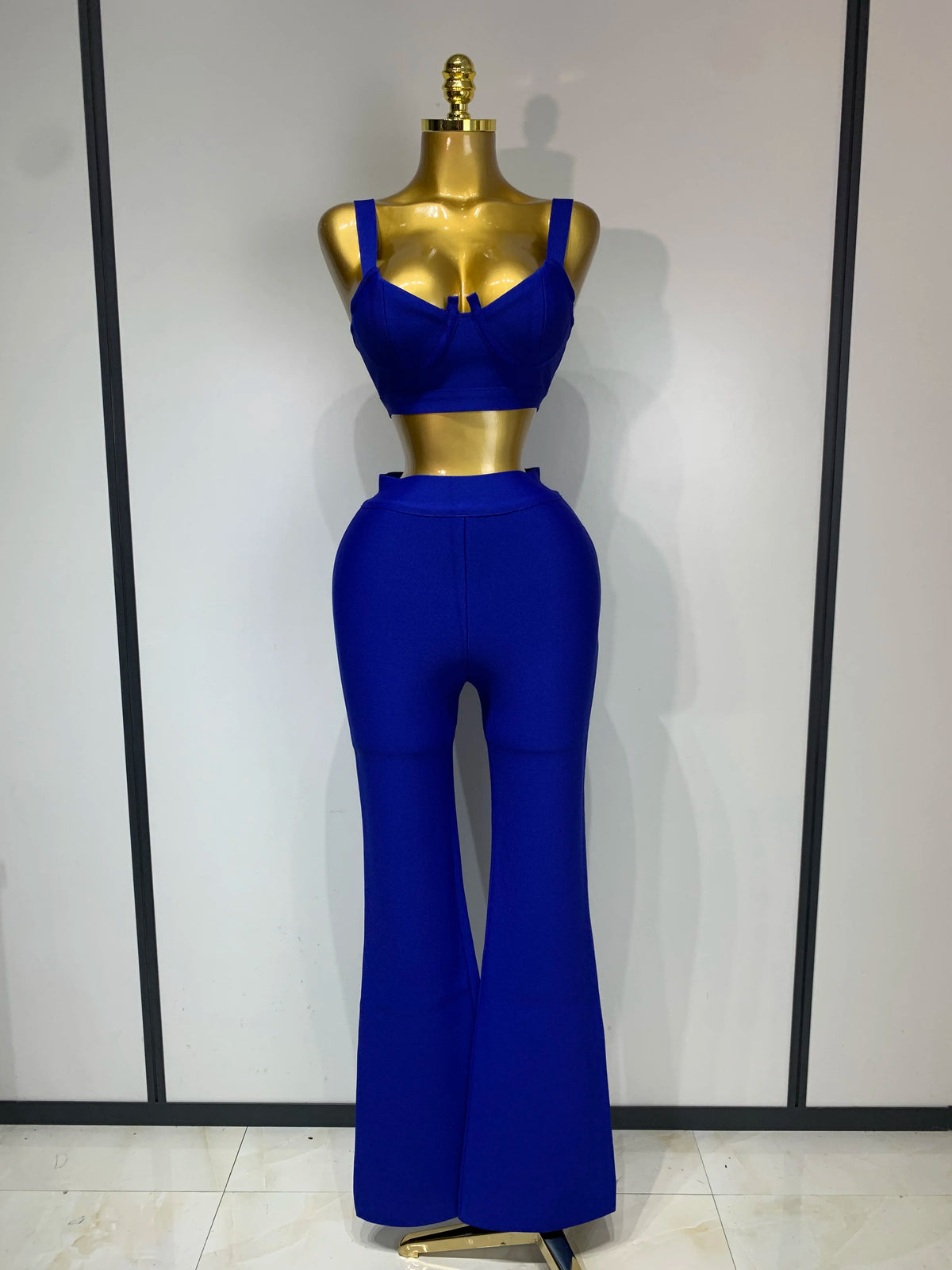 Women Sexy Bandage Crop Top Pant Set Evening Party Club Luxury Birthday High Street Fashion Elegant Luxury Birthday Outfit