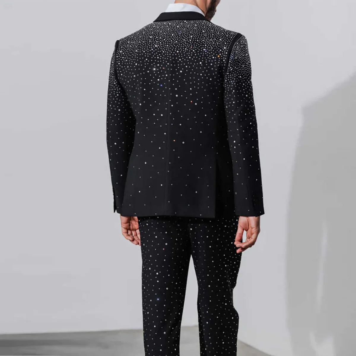High Quality Diamond Mens Suits Groom Wedding Tuxedos 2 Pieces Fashion Bridegroom Prom Blazers Customized