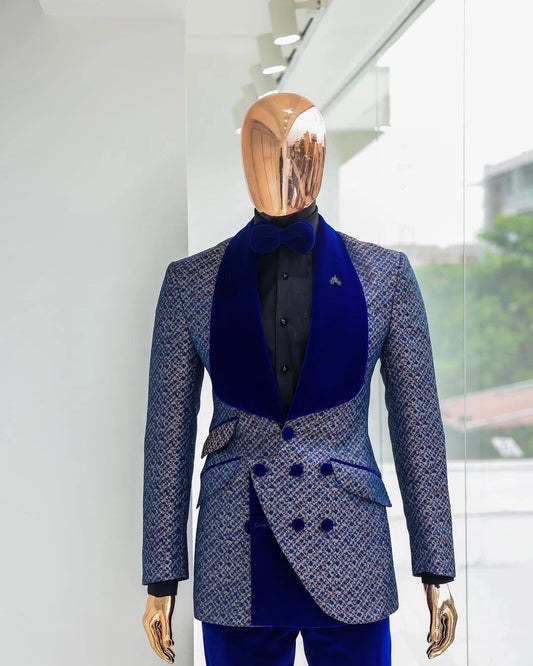 Fashion Men Wedding Suits Shawl Lapel Tuxedos Slim Fit Groom Wear 2 Pcs Jacket with Pants Prom Evening Party Custom Made