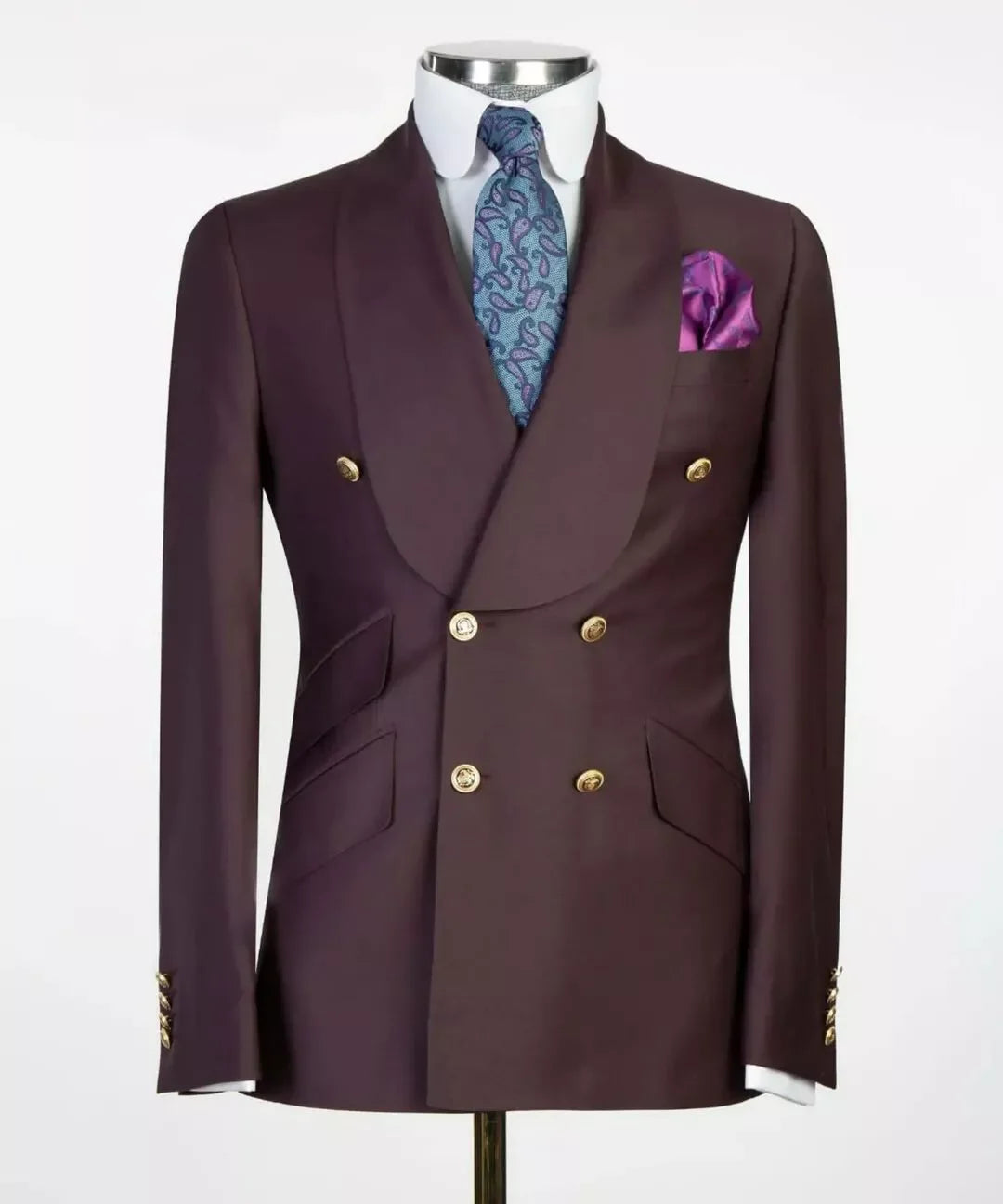 Classic Men Suits for Wedding Shawl Lapel Blazer One Piece Double Breasted Tuxedo Groom Coat Customized Only Jacket