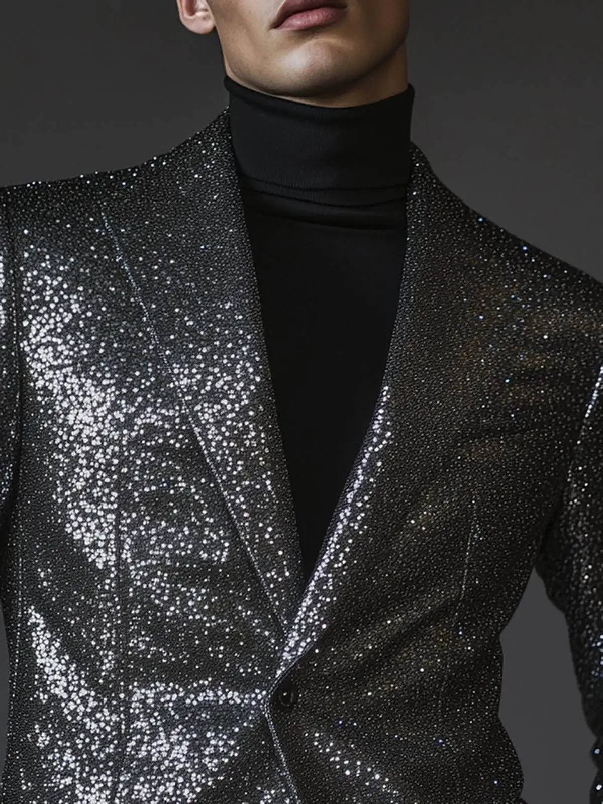Esmoquin de boda para hombre con lentejuelas brillantes, solapa de pico negra, pantalones a medida, trajes para fiesta de cumpleaños, graduación, novio, 2 piezas