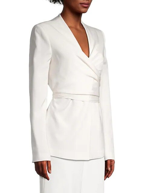 Esmoquin de boda blanco con pliegues para mujer, 2 piezas, pantalones holgados, trajes para madre de la novia, ropa formal para invitadas, abrigo y chaqueta. 