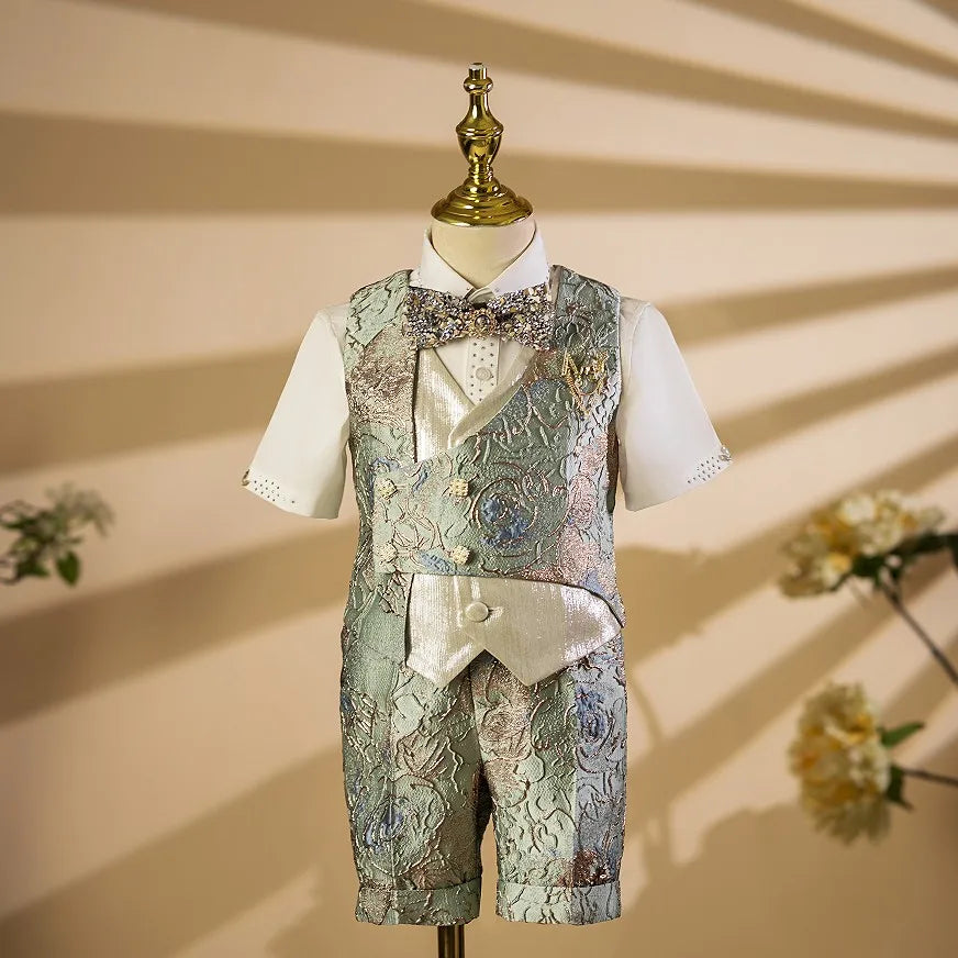 Boy Suit Children's Host Piano Performance Blazers Sets for Weddings Birthday Party