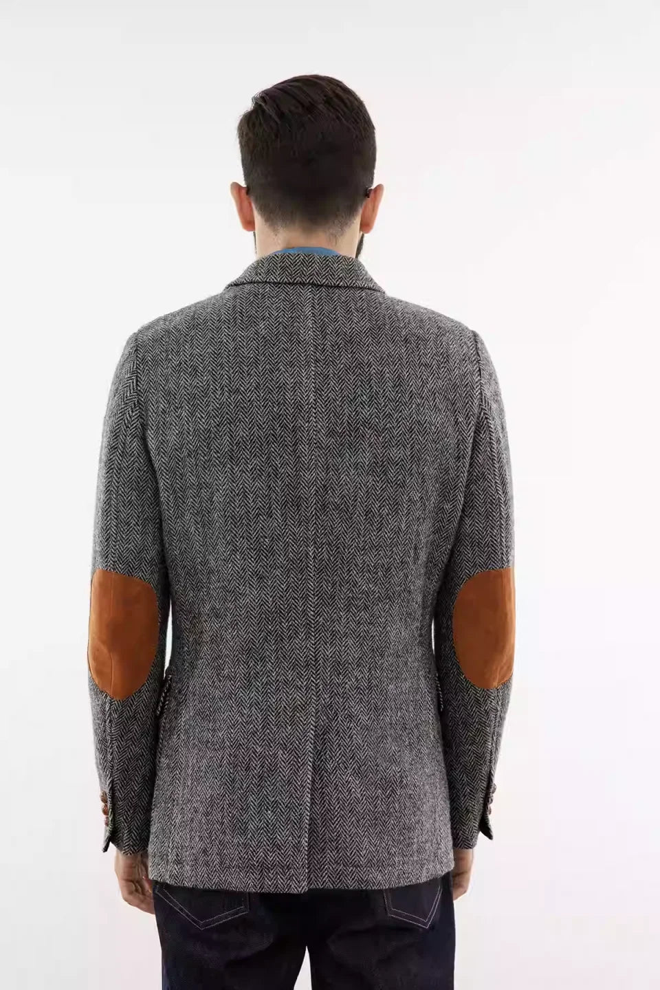 Casual Men Coat Herringbone 2 Piece Set Jacket Vest Trench Coats Classic Fit Single Breasted Business Blazers Customized