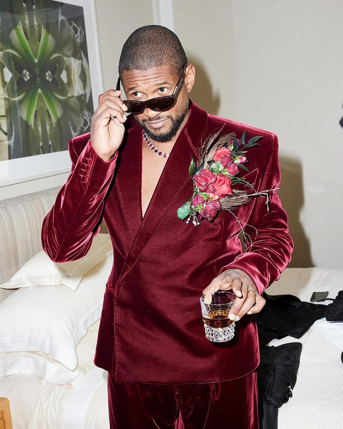 Retro Men Suits Velvet Jacket 2 Pieces Set Tailor-Made Blazer One Button Ball Evening Prom Party Customized Coat Pants