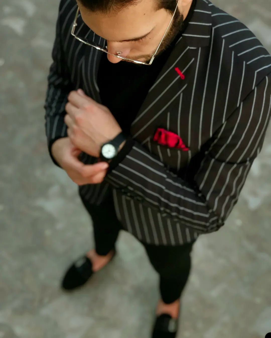 Trajes de hombre negros a rayas de una pieza con chaqueta a medida, trajes de novio de diseñador para boda, ocasiones formales, sin pantalones 