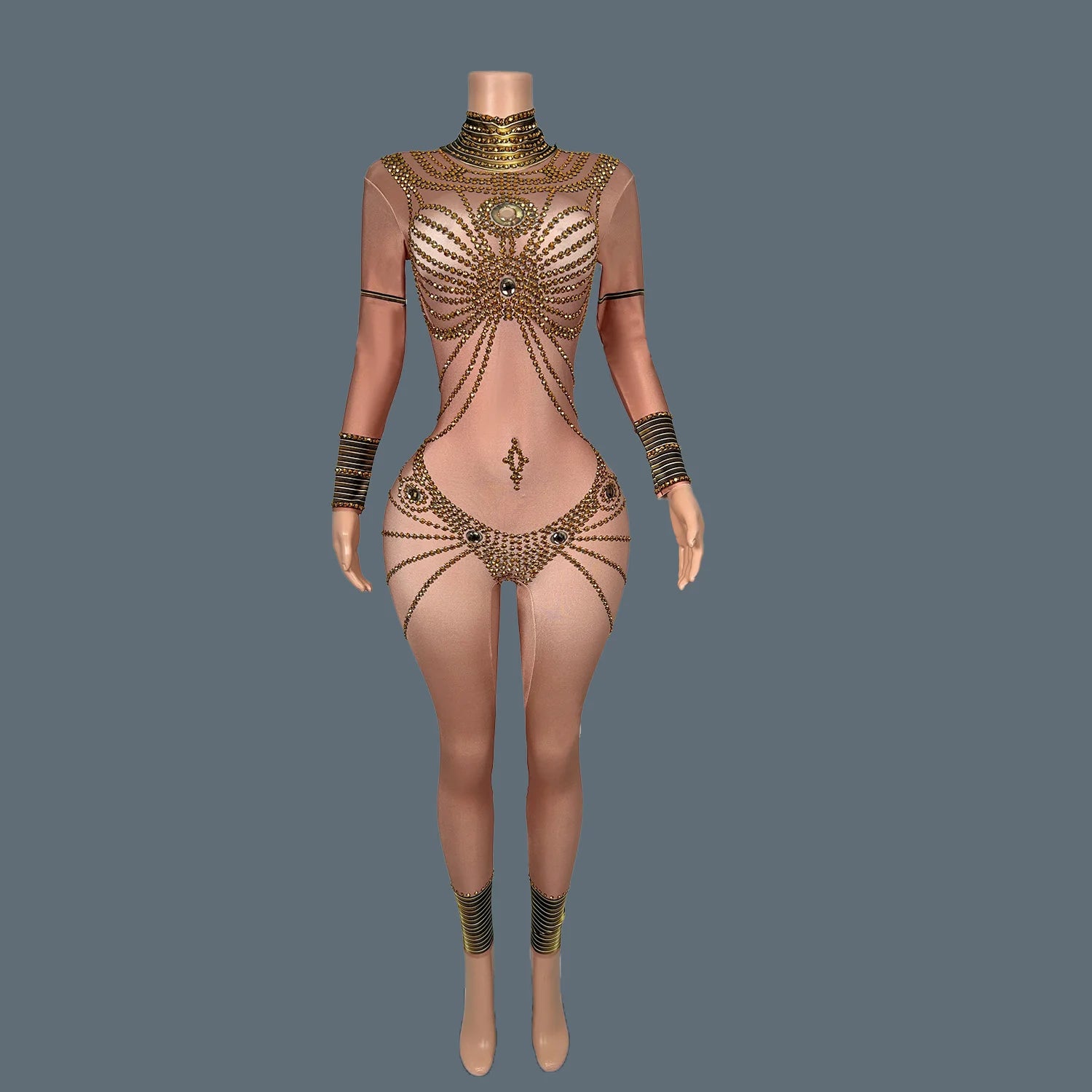 Fashion Club Dancer Pole Dancing Stage Jumpsuit  Acrobatic Women Jumpsuit Shine Rhinestones Showgirl Performance Costumes