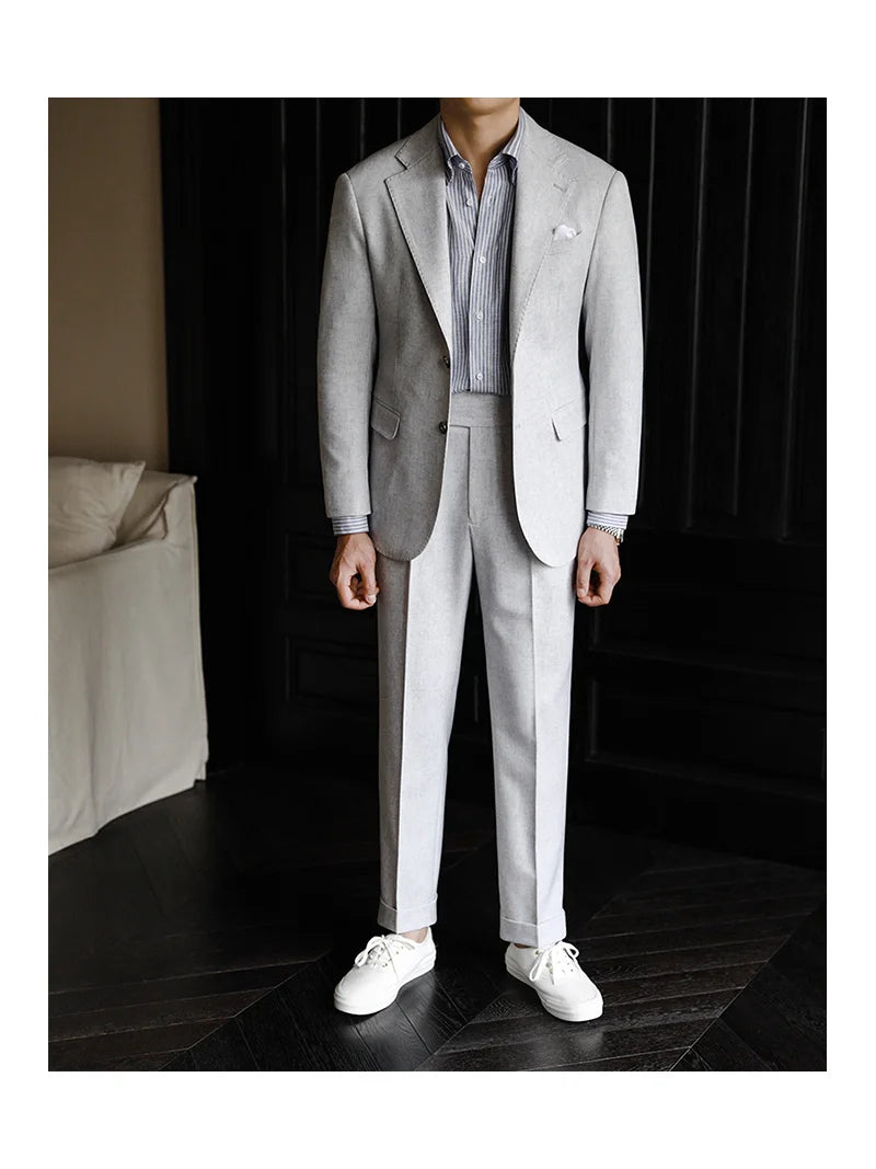 Wedding Suits For Men Solid Color Business Formal Casual Dress Suits 2 Pieces Office Work Party Prom Costume Homme