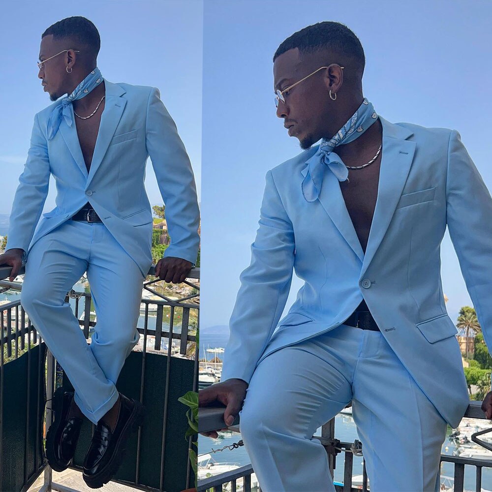 Esmoquin de boda de un solo pecho para hombre, traje de novio con solapa de pico, corte entallado, chaqueta para fiesta de graduación 