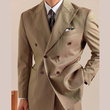 Italian Style Double Breasted Blazer Men Masculino Slim Fit Blazer Hombre Lapel Collar Casual Business Jacket Men Blazer