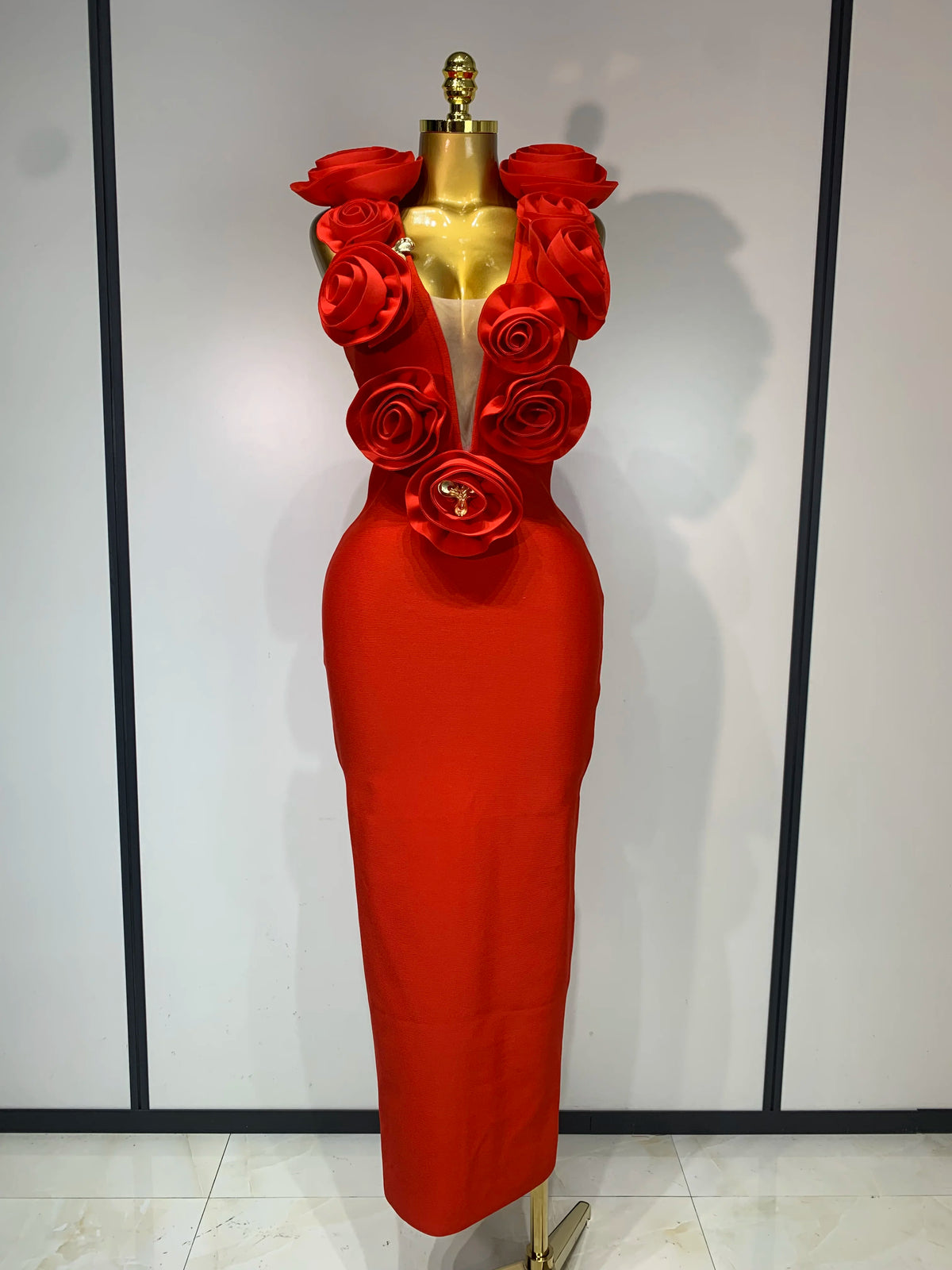 3D Flower Sleeveless Bodycon Bandage Dress Women Celebrity Elegant Party Club Luxury Birthday Dress Vestidos