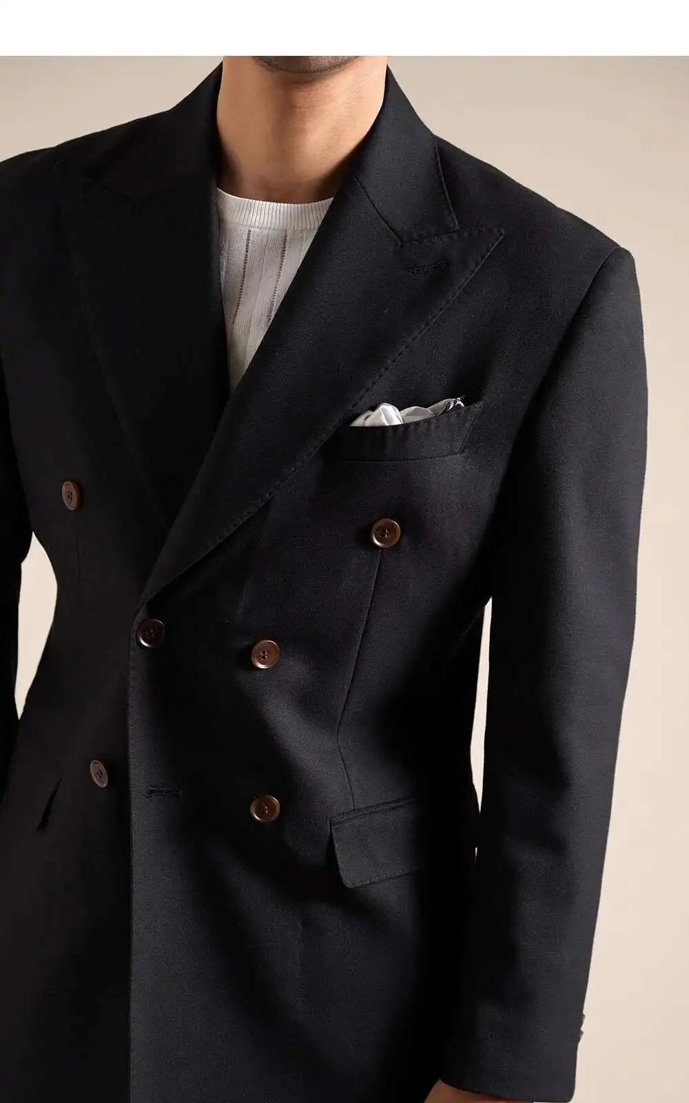 Double Breasted Wedding Suit Men Tuxedo Suit Smoking Homme Mariage Traje Novio Wool Italian Blazers Suit for Men's Business