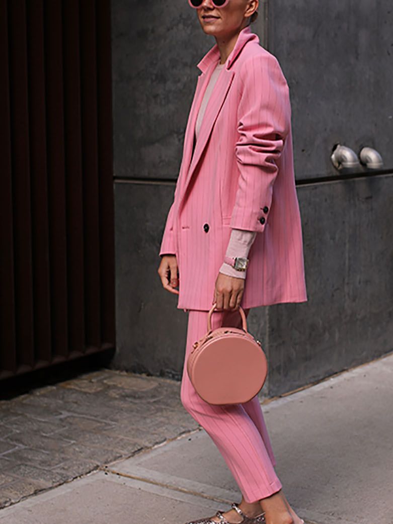 Pink Stripes Mother of the Bride Pants Suit Women Ladies Formal Evening Party Work Wear For Wedding 2 pcs