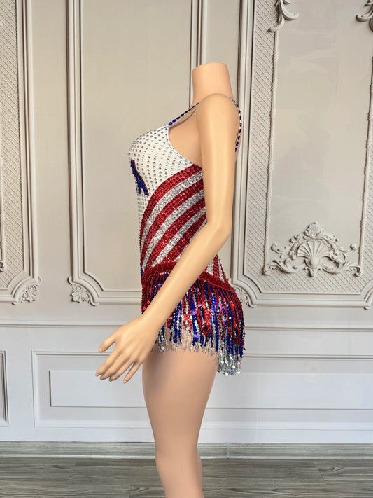 Nuevo mono con borlas y brillantes diamantes de imitación para mujer, traje de baile sexy para actuación, leotardo para cantante y bailarina, ropa de escenario para equipo de espectáculo