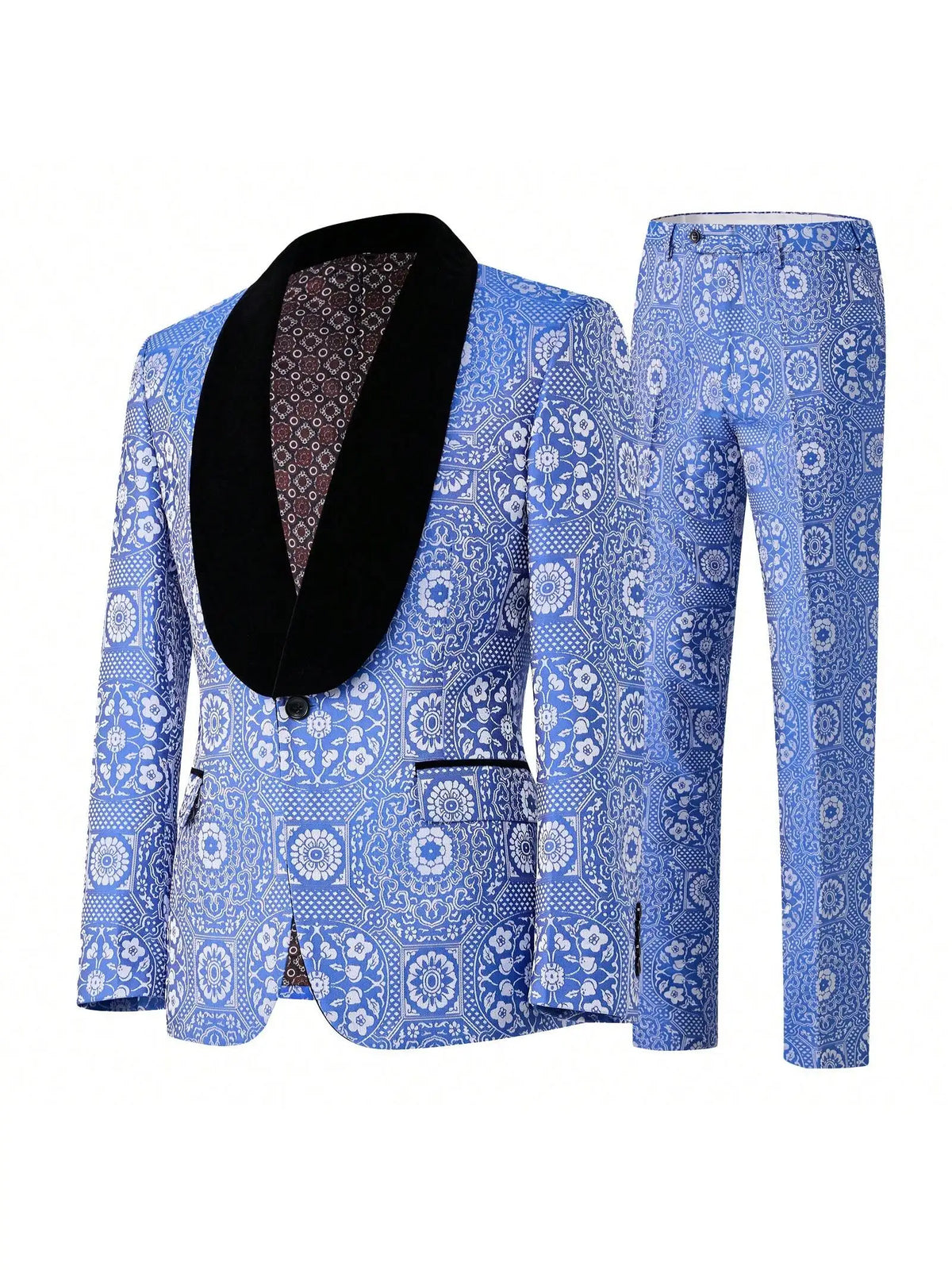 Trajes de hombre, esmoquin, conjunto de 2 piezas, corte entallado, lujoso, para fiesta, chaqueta y pantalón
