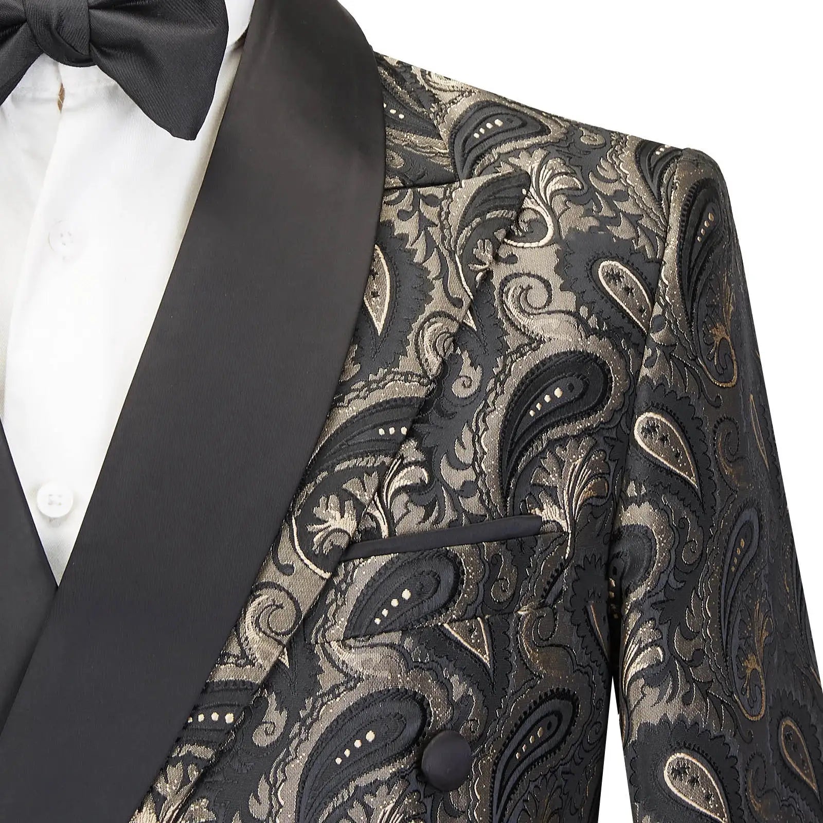 Costume de mariage 2 pièces pour homme, smoking croisé, motif floral, pour bal de promo, fête de mariage