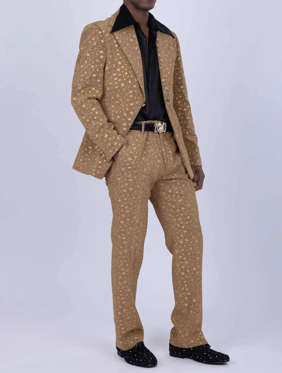 Jacquard Men Suits 2 Piece Blazer Pant Single Breasted Notch Lapel Formal Occasions Party Customized Ropa Hombre
