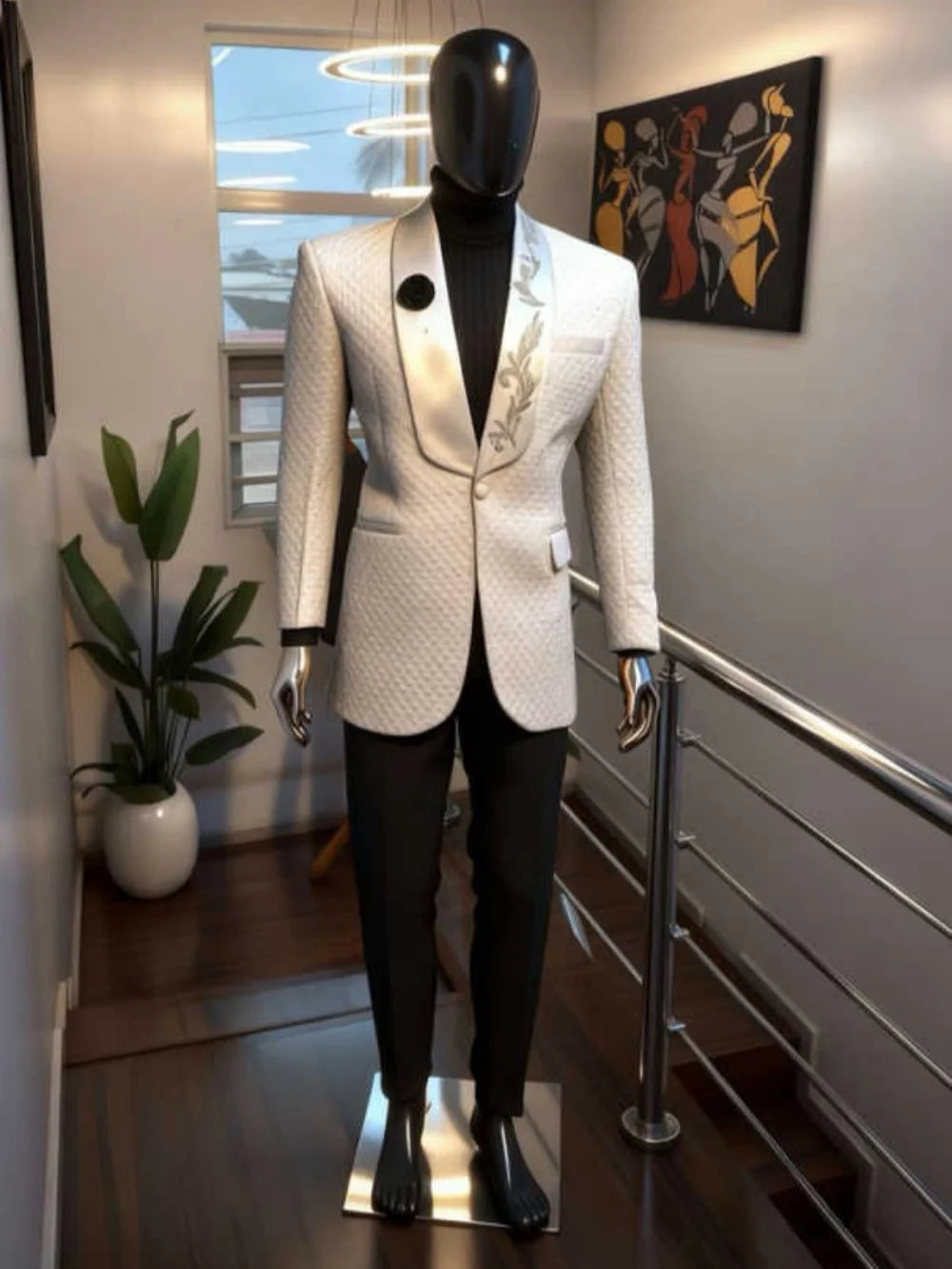 Gentleman Wedding Tuxedos Beaded 2 Pcs Jacket Pants Men Suit Elegant Single Breasted Evening Business Blazer Customized