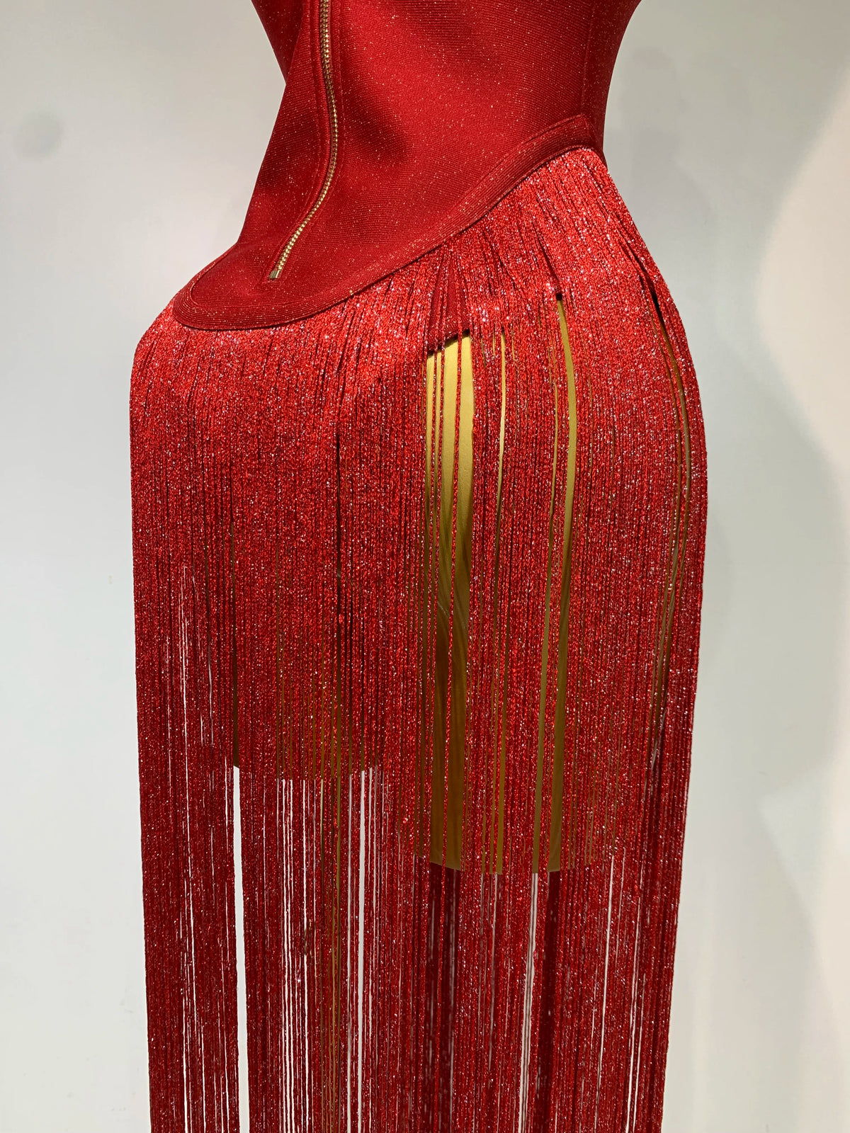 Design Long Tassel Patchwork Strapless Bandage Bodysuit Women Sexy High Street Evening Party Nightclub Hotwife Outfit