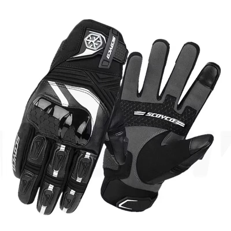 Winter Warm Carbon Motorcycle Gloves Riding Racing Guantes Touch Screen Men's Motorcross Equipment