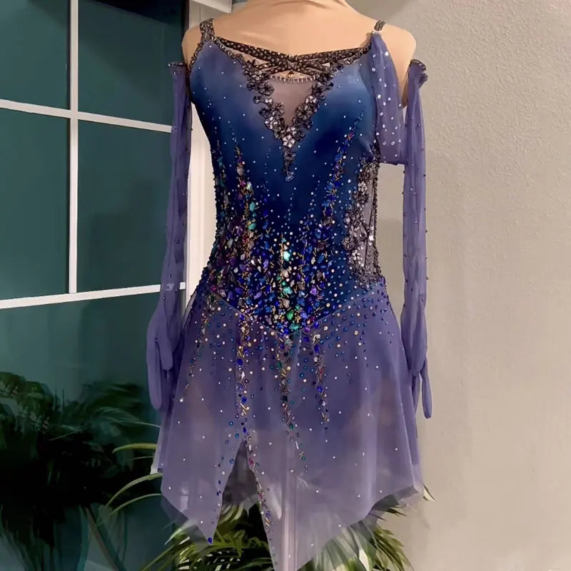 Ice Dance Qingying Figure Skating Performance Skirt Grade Examination Coasten Competition Skirt Customization