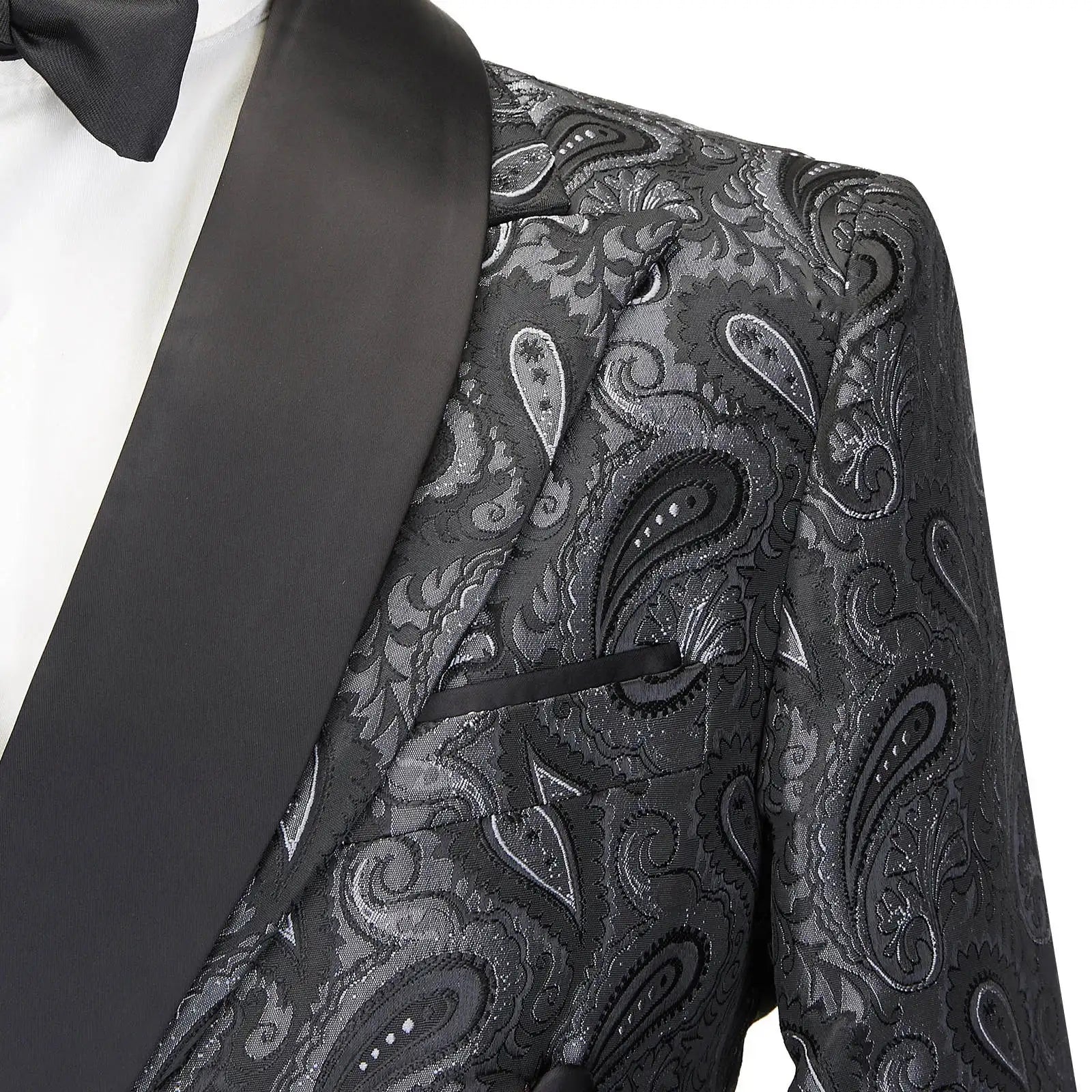Costume de mariage 2 pièces pour homme, smoking croisé, motif floral, pour bal de promo, fête de mariage