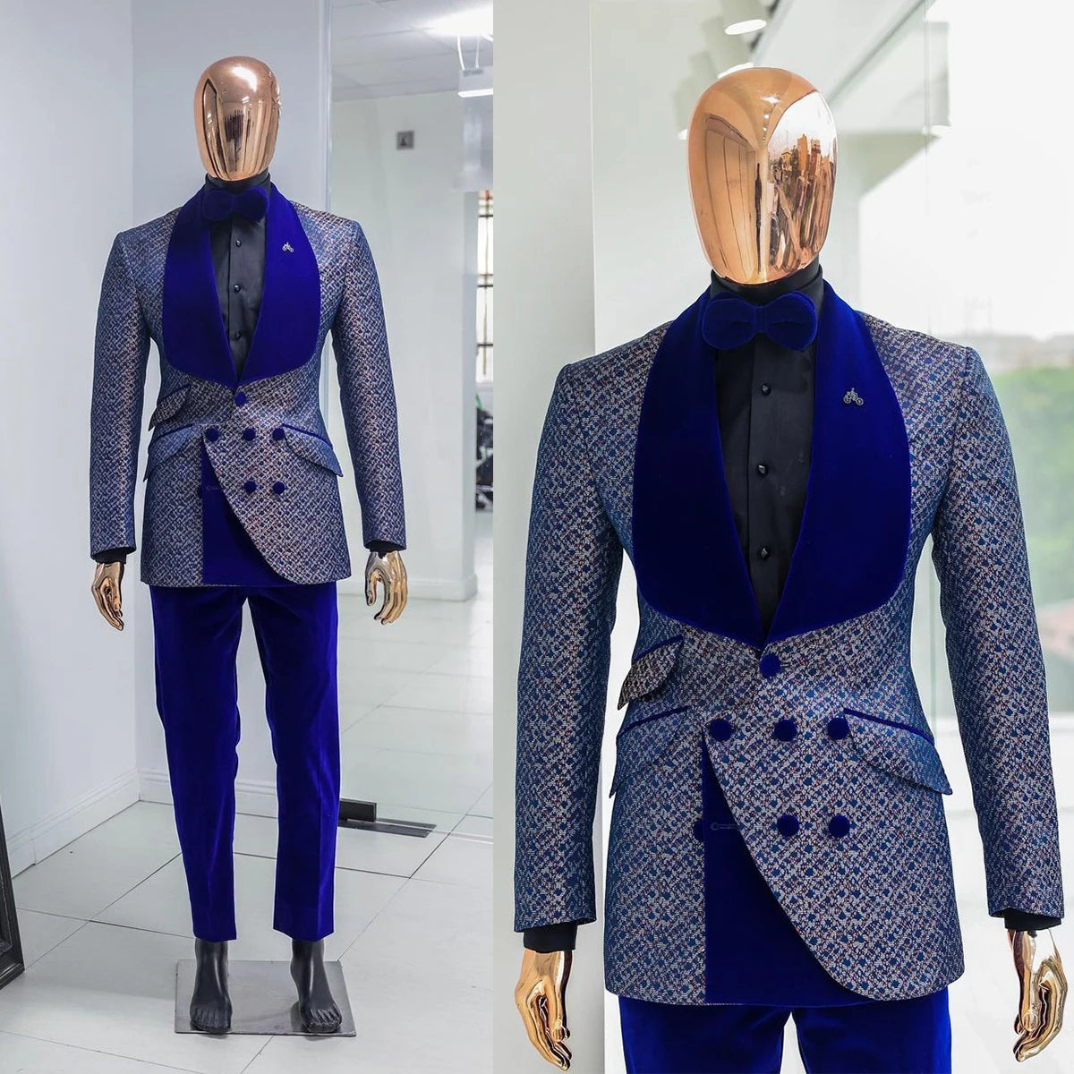 Fashion Men Wedding Suits Shawl Lapel Tuxedos Slim Fit Groom Wear 2 Pcs Jacket with Pants Prom Evening Party Custom Made