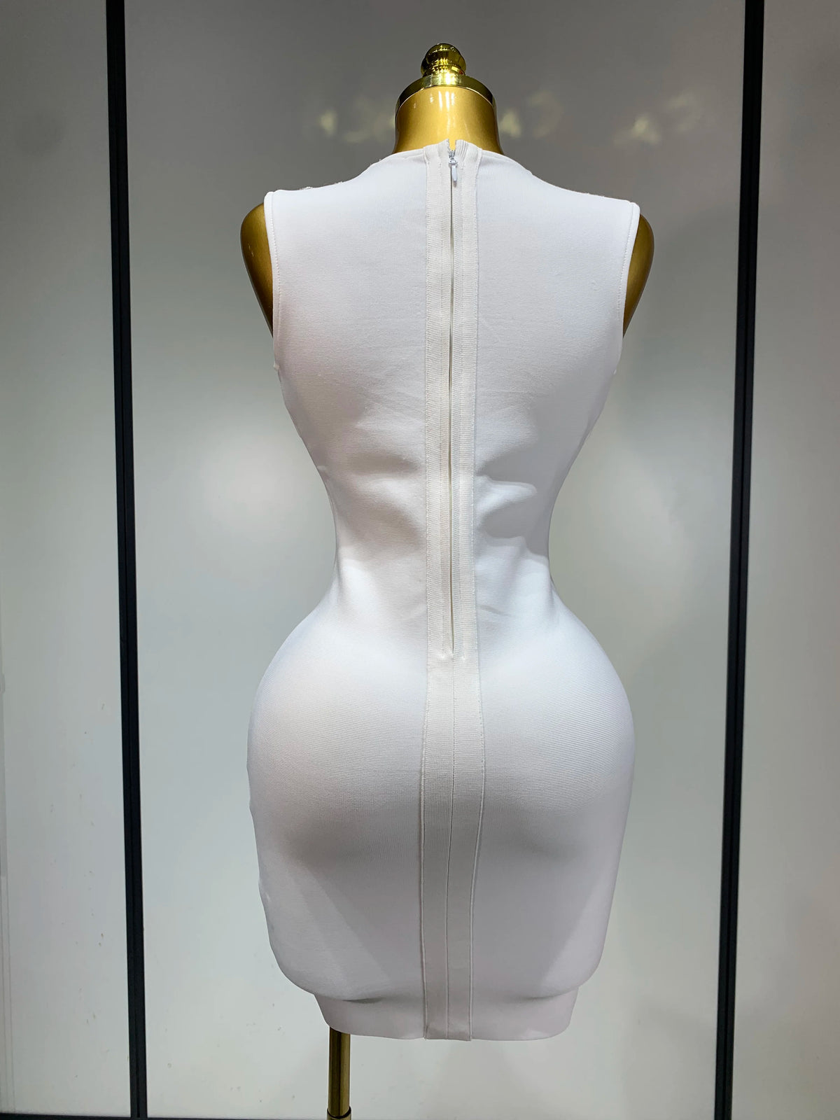 Women Sexy V Neck Cut Out Short Bandage Dress Silver Sequin White Elegant Luxury Birthday Party Club Wedding Vestidos