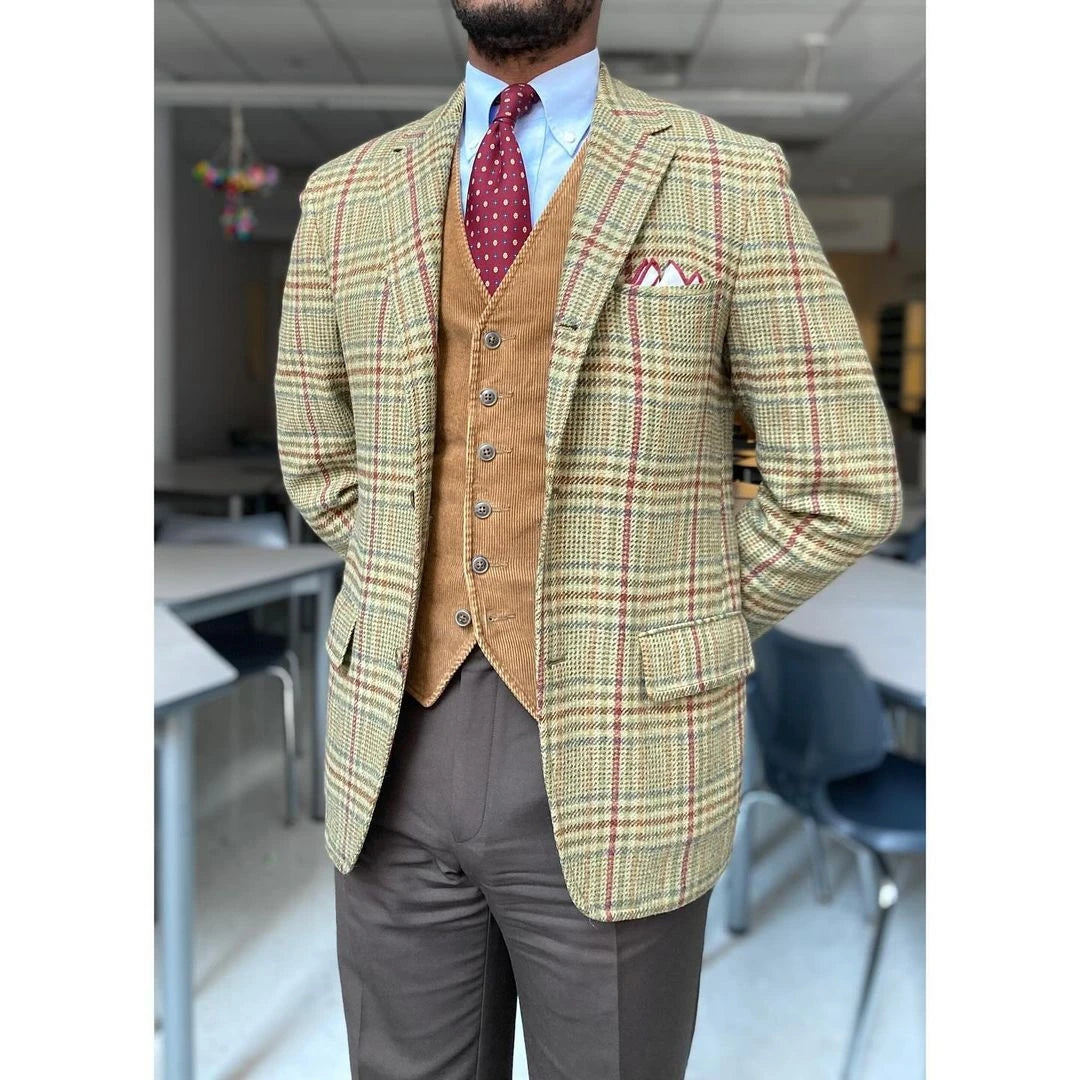 Fashion Winter Wedding Suits for Men Woolen Groom Wear Slim Fit Notch Lapel Tuxedos Business Office 2 Pcs Jacket Pants