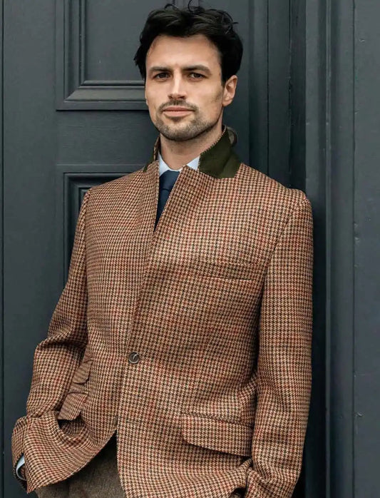 Houndstooth Men Wedding Suits Jacket Notched Lapel Tuxedo Single Breasted Blazer Business Party Only Coat Custom Made