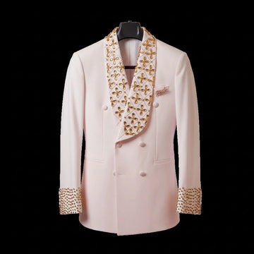 Customized Luxury Diamond 2 Pieces Sets Men Suits Slim Fit Wedding Groom Tuxedos Shiny Male Prom Blazers Trajes Para Hombre