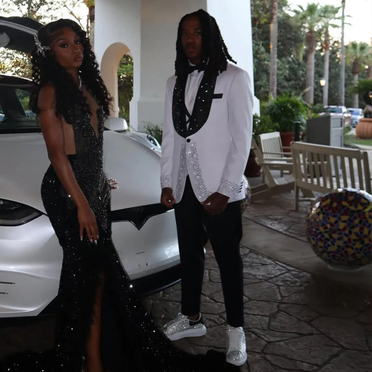 High Quality Metallic Beaded 2 Pieces Sets Wedding Suits for Men Groom Tuxedos Male Prom Blazers Slim Customized