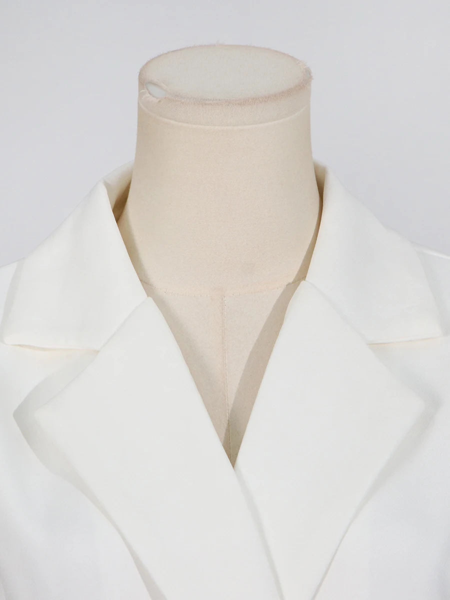 Office Patchwork Sequins Blazer for Women Notched Collar Long Sleeve Spliced Split Hem Temperament Coats Female Fashion New