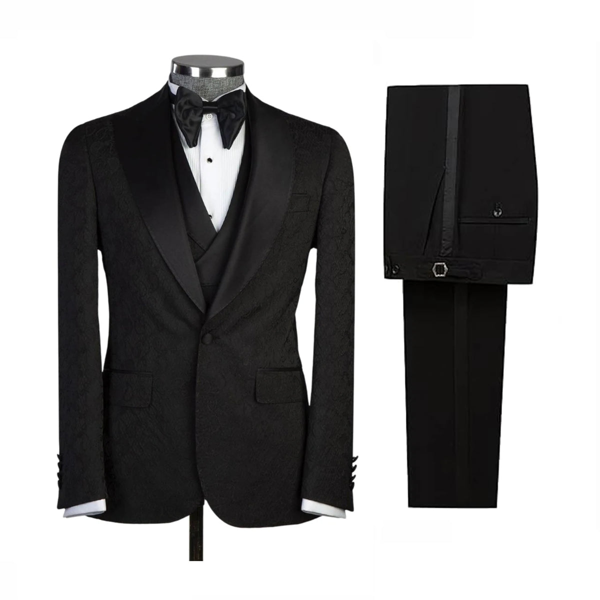 Business Man Tuxedos Formal Shawl Lapel One Button Men Suit Handsome 2 Piece Set Jacket Pants Evening Wedding Groom Customized