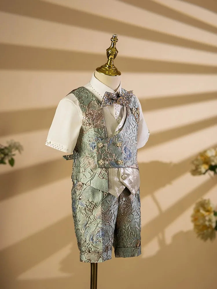 Boy Suit Children's Host Piano Performance Blazers Sets for Weddings Birthday Party