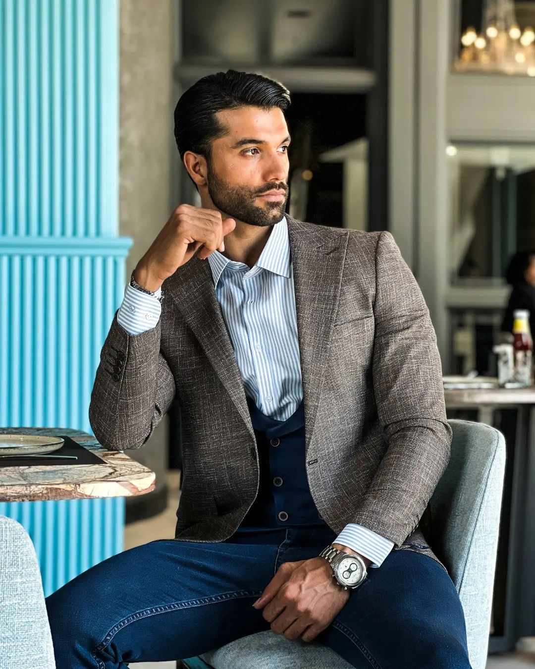 Esmoquin de boda de un solo pecho para hombre, traje de novio con solapa de pico, corte entallado, chaqueta para fiesta de graduación 