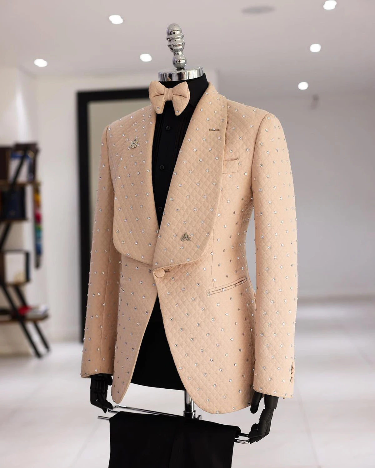 Fashion Crystal Men's Suit Wedding Suits Comfort 2-Pieces Slim Fit Tailor-Made Groom Groomsman Formal Occasions Size Customized