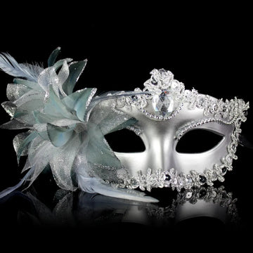 Dance Party Diamond Venetian Mask Feather Flower Wedding Carnival Performance Costume Sexy Lady Mask Masquerade Christmas