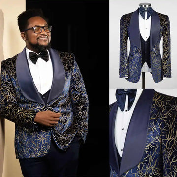 Glitter Men's Suits Single Breasted Crystal Beading 2 Pieces Jacket Pants Groom Wedding Tuxedo Leisure Party Banquet Customized