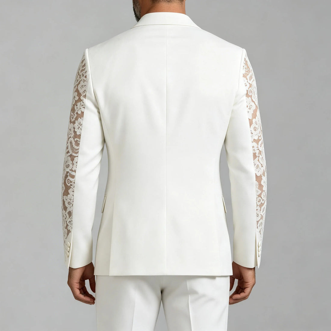 Luxury Metallic Beaded Wedding Suits for Men 2 Pieces Sets Groom Tuxedos Male Prom Blazers Slim Customized