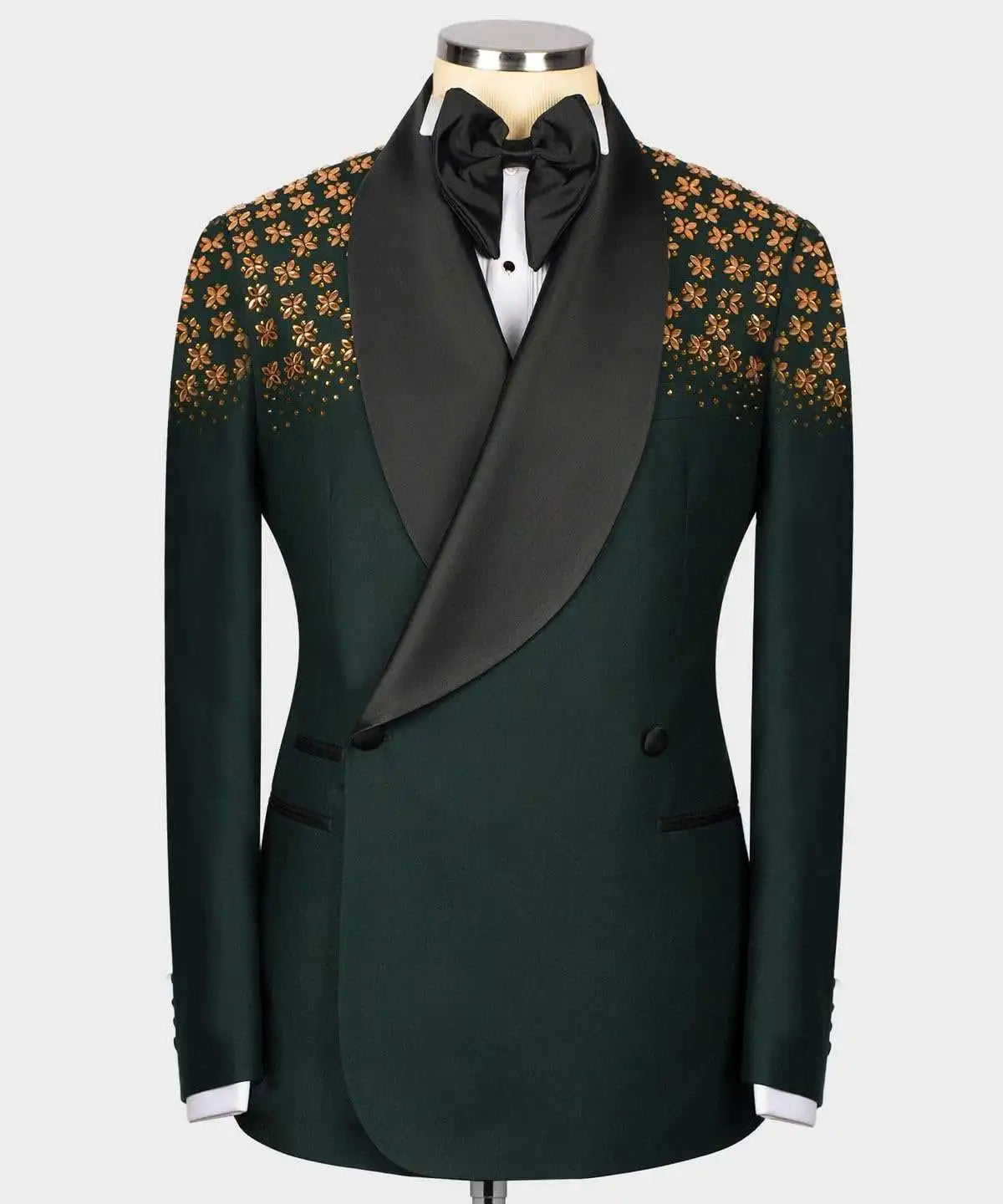 Sparkly Men Wedding Suits Crystal Shawl Lapel Double Breasted Tuxedos Groom Business Party 2 Psc Blazer Pants Custom Made