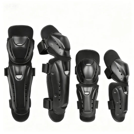 Men's All-Season Off-Road Motorcycle Protective Gear Set (4-Piece): Racing & Motorcycle Equipment with Long Knee Guards