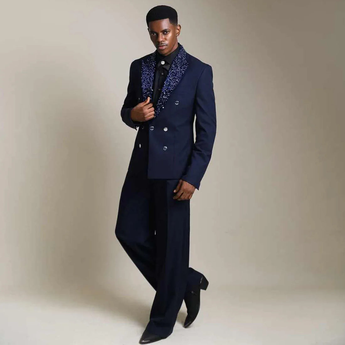 Glitter Diamond Gem Men Suits Slim Fit Customized Wedding Tuxedo 2 Piece Sets Groom Male Blazers Peak Lapel Party