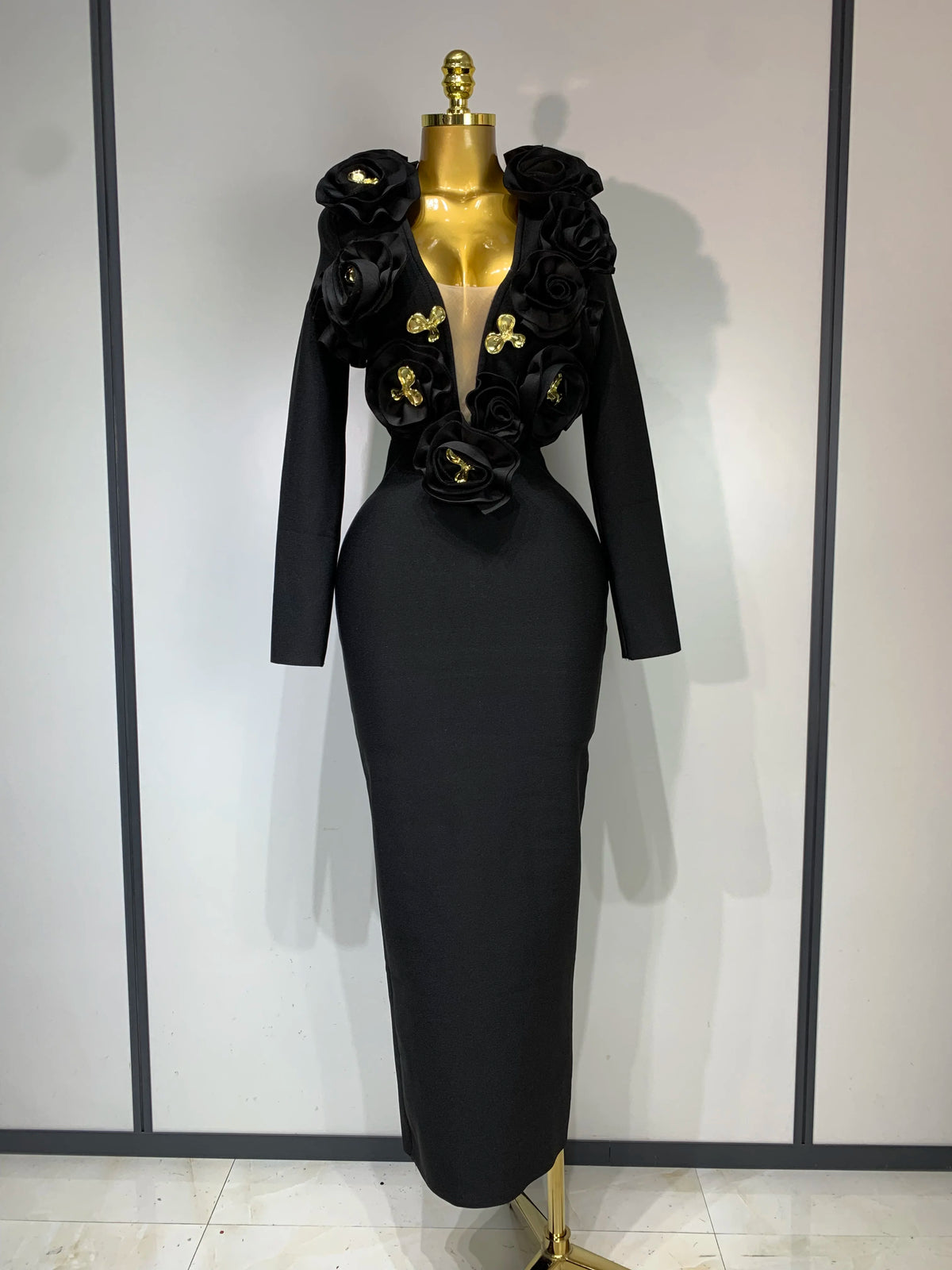 3D Flower Sleeveless Bodycon Bandage Dress Women Celebrity Elegant Party Club Luxury Birthday Dress Vestidos