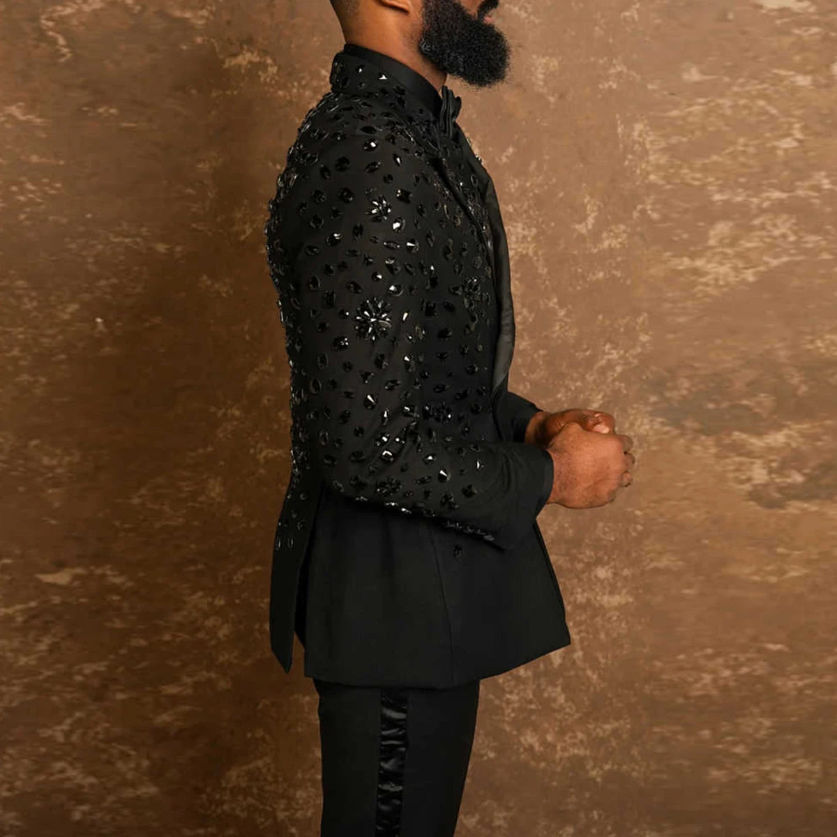 High Quality Diamond Men Suit Peaked Lapel Wedding Tuxedos 2 Pieces Sets Groom Male Blazers Slim Customized