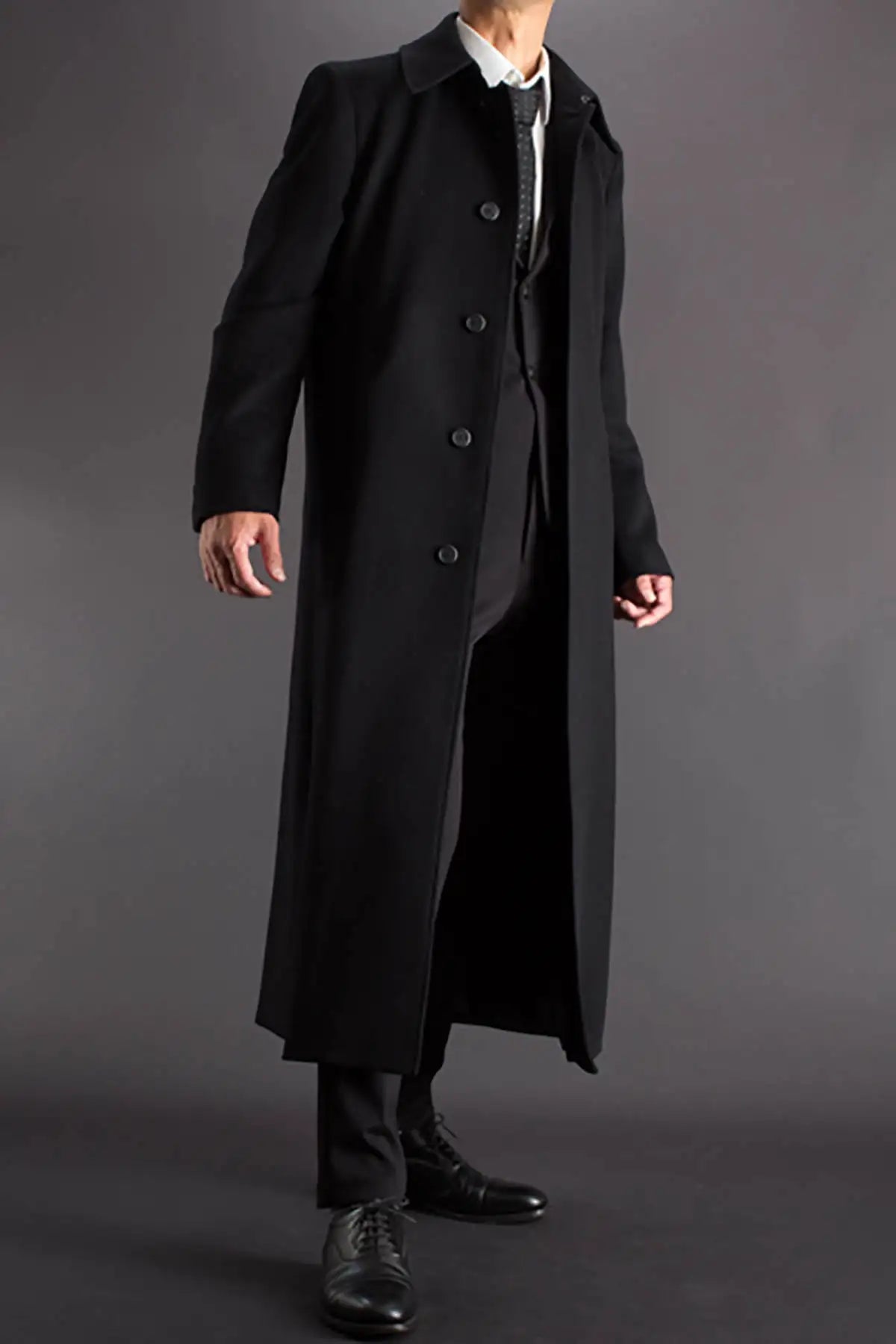Classic Men Overcoat Single Breasted Detachable Cape Winter Warm Men’s Suit Coat Woolen Blend Wedding Business Customized