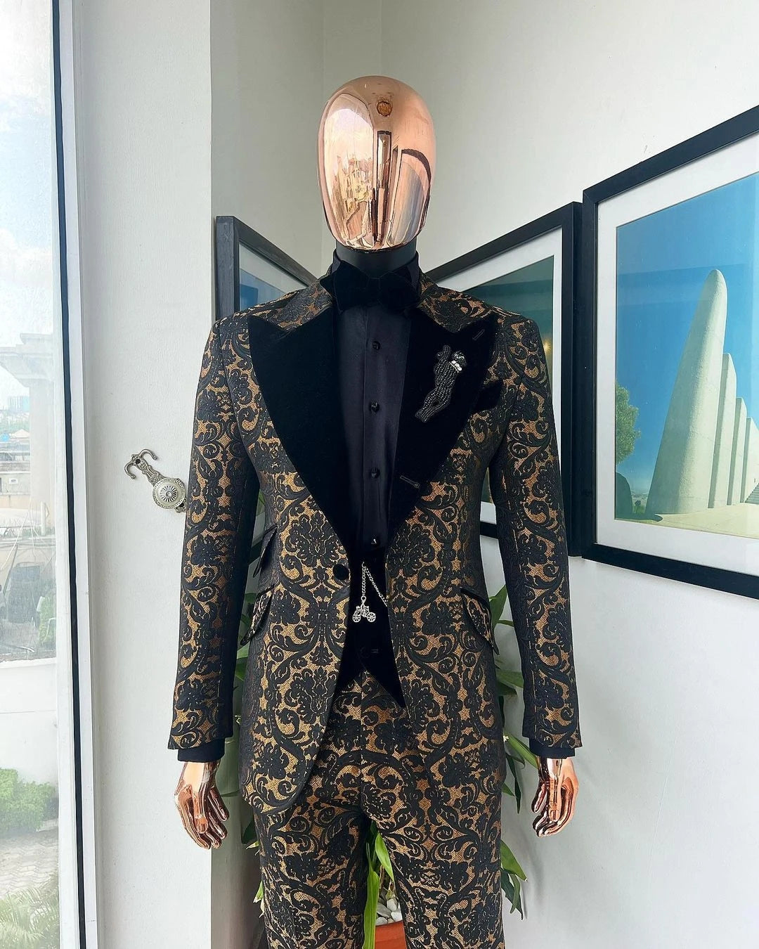 Costume de mariage rétro pour homme, élégant, coupe slim, sur mesure, 2 pièces, manteau et pantalon, pour occasions formelles, fête, chanteur