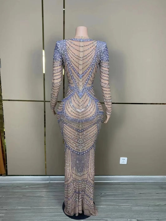 Elegant Dresses for Women Party Crystal Dress Women Rhinestone