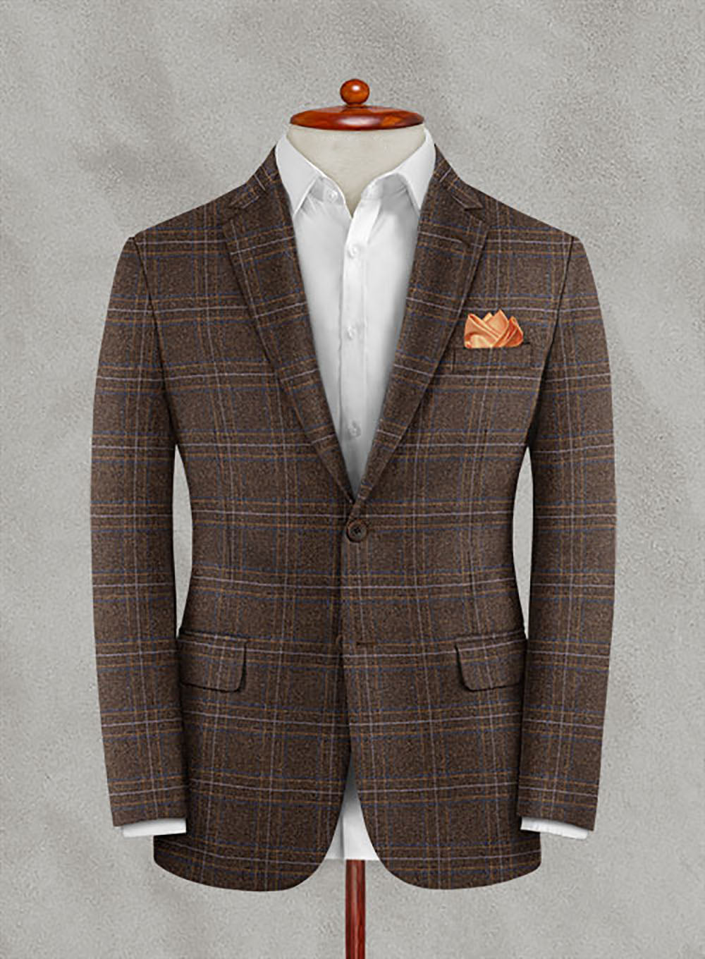Costume homme d'affaires à carreaux marron, coupe slim, sur mesure, 2 pièces, simple boutonnage, blazer, pantalon, mariage, formel, décontracté, bal, sur mesure 